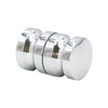 Chrome Contemporary Style Back-to-Back Shower Door Knobs