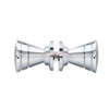 Polished Chrome Ribbed Bow-Tie Style Back-to-Back Knobs