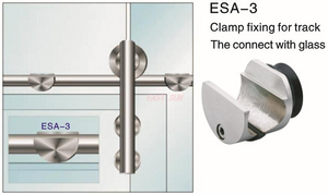 Sliding Door Clamp Fixing for Track The Connect with Glass Dorma Design