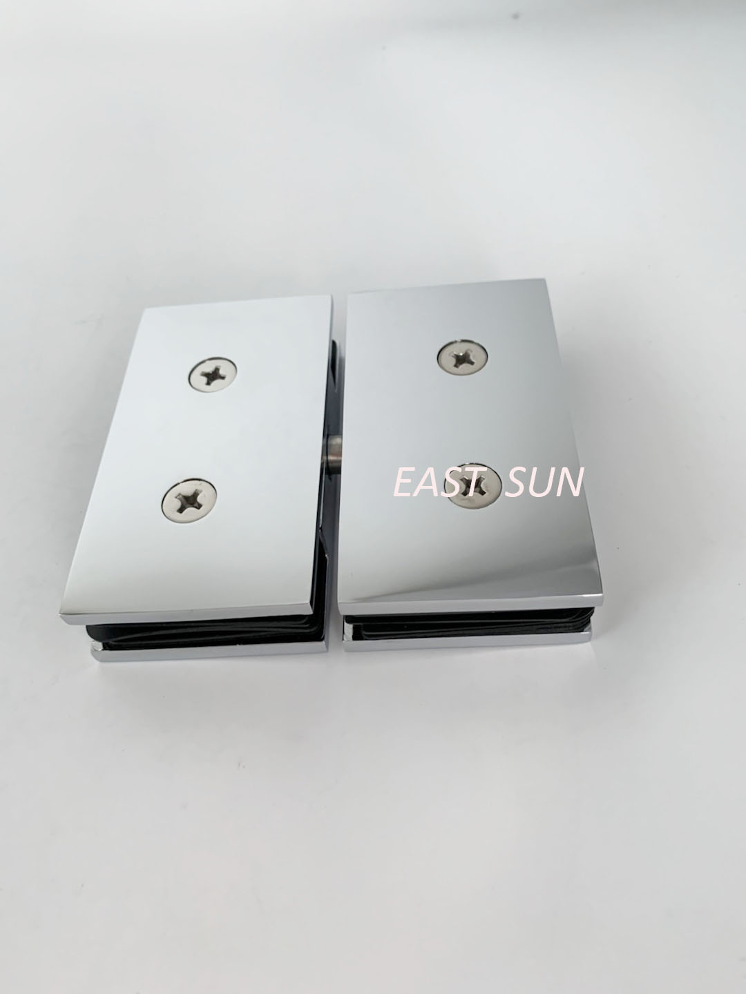 Polished Chrome Cardiff Series Glass-to-Glass Mount Hinge