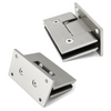 Brush Finish 90 Degree Wall To Glass Shower Door Hinge for 1/2″ – 3/8″ Glass 