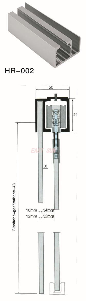 Sliding Systems Office Sliding Door Aluminum Track HR-002