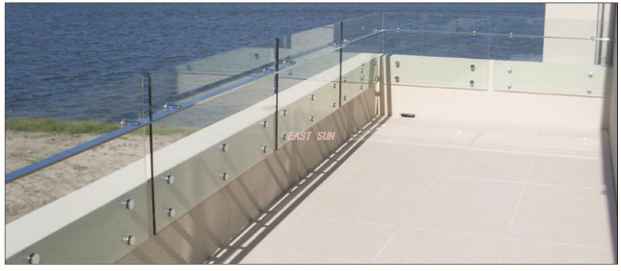 Hot Sale Glass Fixing Railing Handrails Outdoor Indoor Frameless Glass Railing Stainless Steel Glass Standoffs GBF-085
